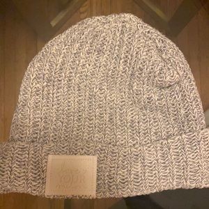 Gray and white love your melon cuffed beanie